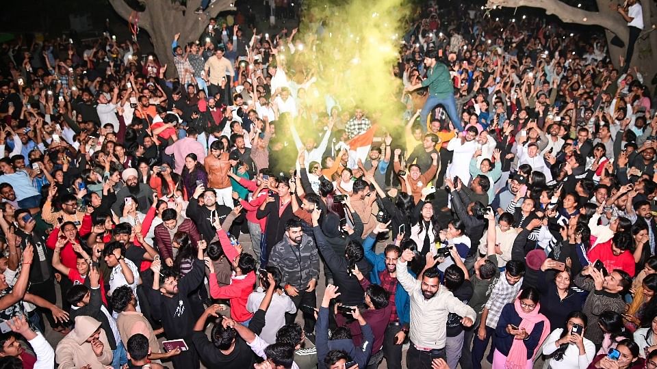 Celebration in chandigarh on win of india in champions trophy