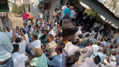 ईडी की कार्रवाई का विरोध करते कांग्रेसी