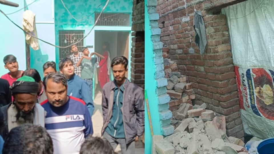 Haridwar News Blast while making firecrackers in house roof blew off wall collapsed people Panic Photos