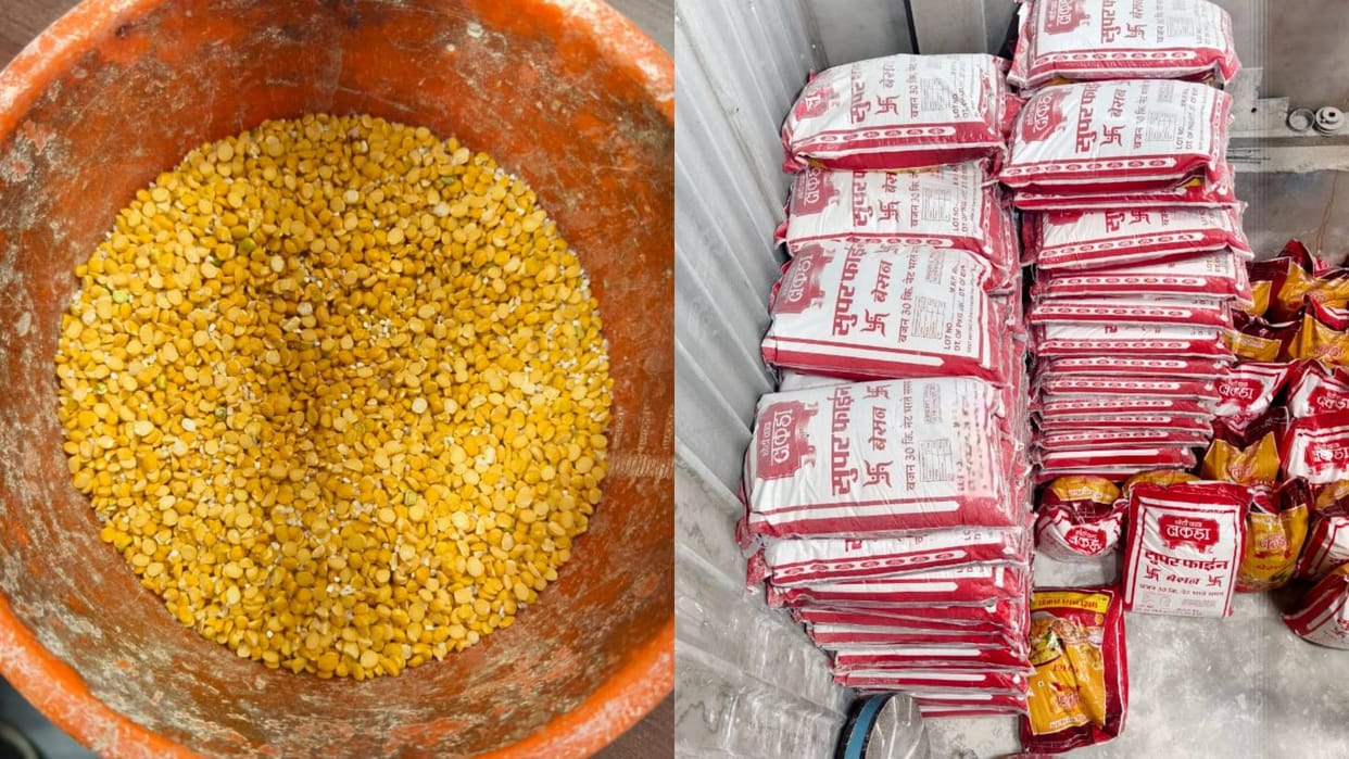 Jaipur News 16 thousand kilograms of adulterated gram flour seized millet and rice mixed with gram dal