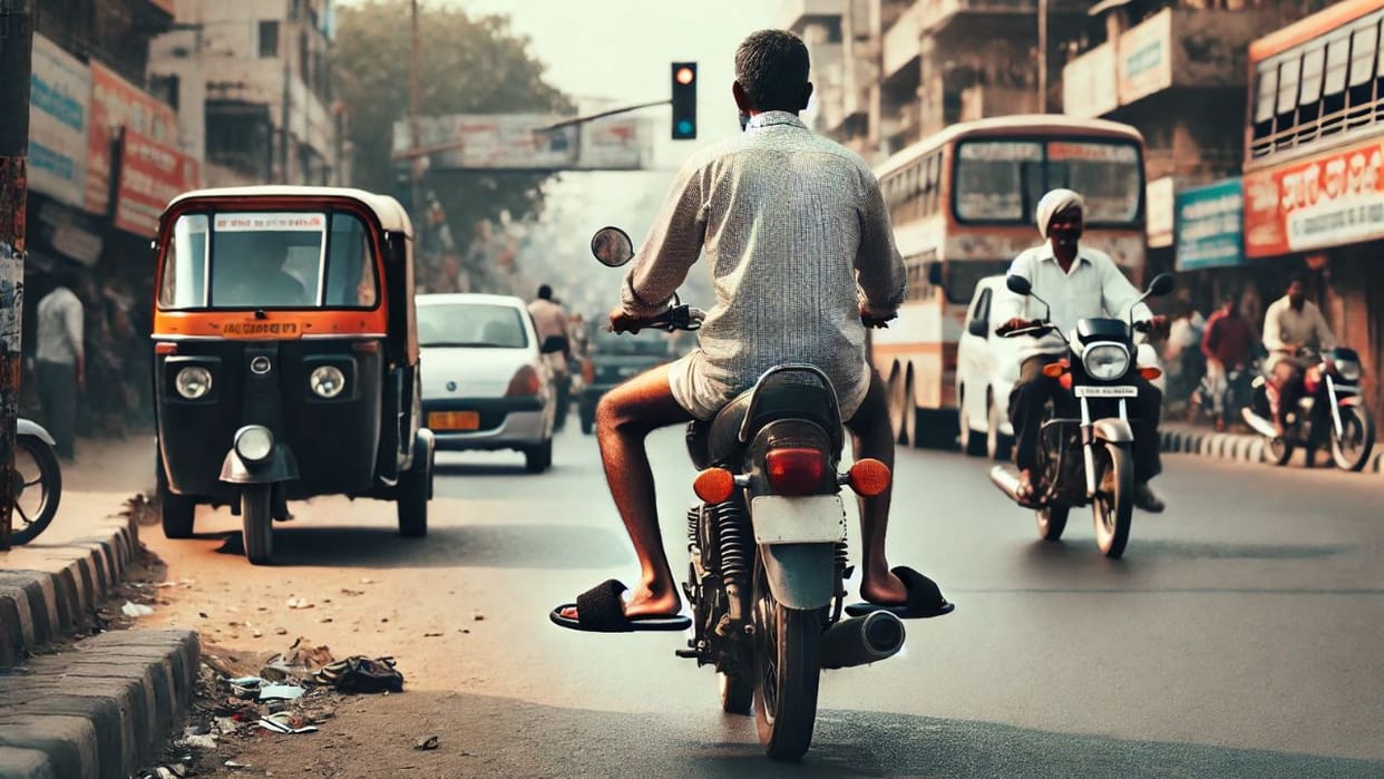 Wearing Slippers while riding bike will attract traffic challan or not
