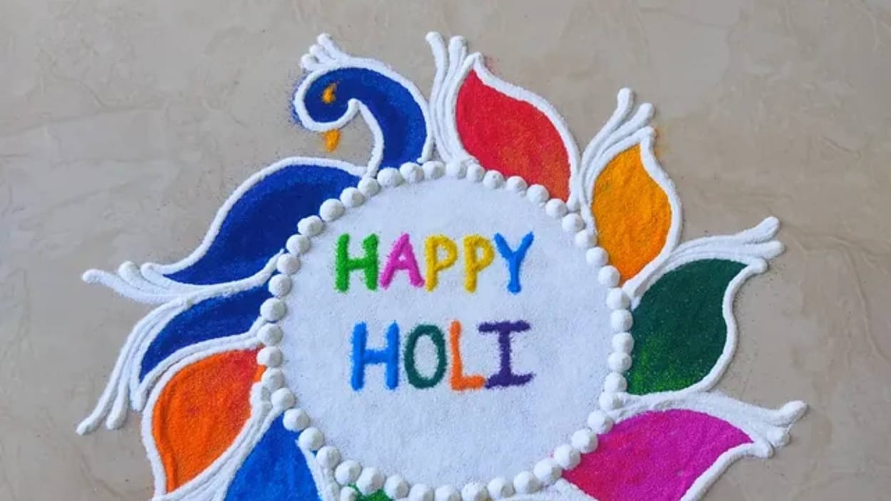 Simple Holi Rangoli Designs