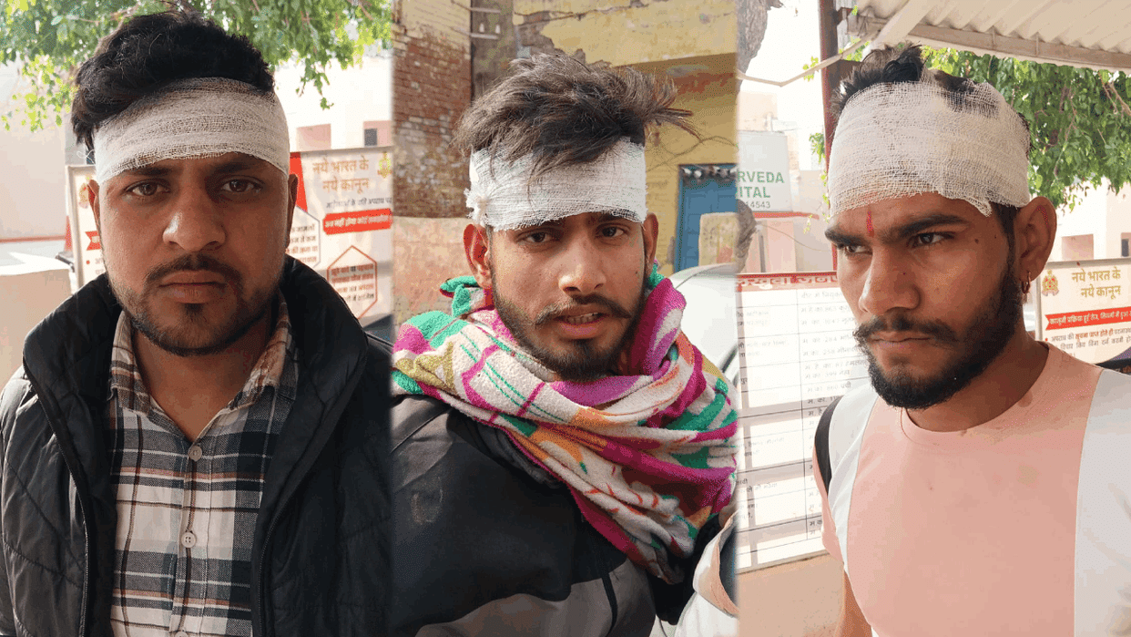 Stone pelting on employees returning from work in Pilkhuwa