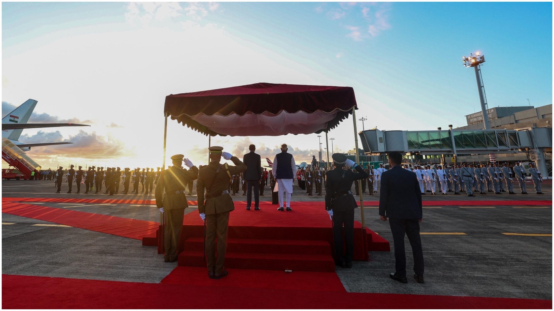 PM Modi Arrives In Mauritius For 2-Day Visit Gets Warm Welcome Navin Ramgoolam Hugg See Photos