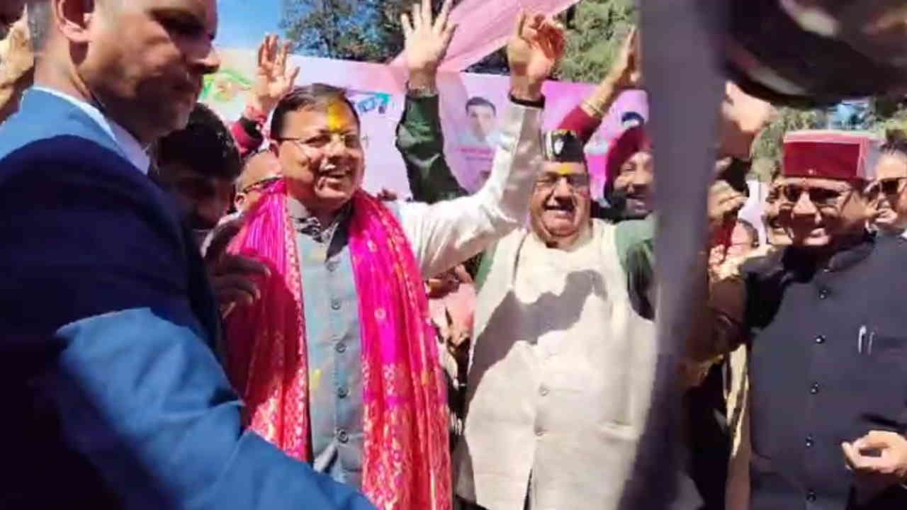 CM Dhami played Holi Holi meet organized in Dehradun Municipal Corporation premises read All Updates in hindi