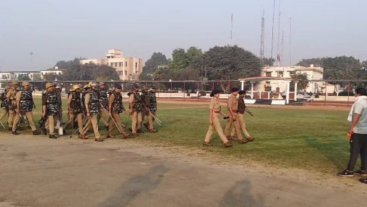 Riot control rehearsal in police line ahead holi in bareilly