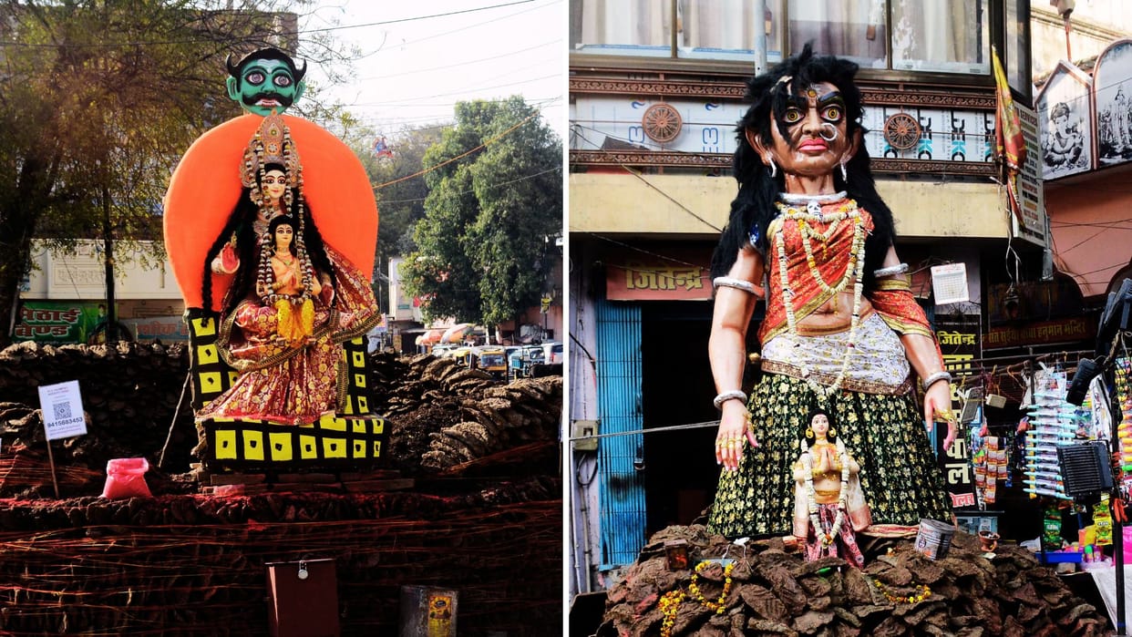 Holika Dahan in varanasi installed form of Rani Padmavati and Chandal events at 500 places