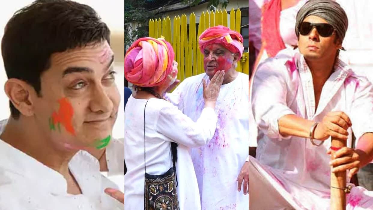 SRK Salman aamir Khan Javed Akhtar Shabana These Muslim celebs Play Holi With Enthusiasm and Organize Parties