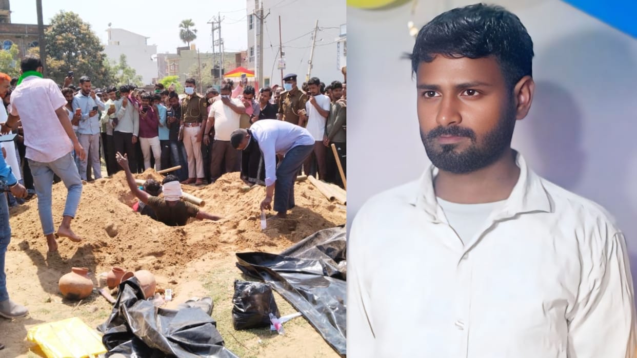 Bihar News : dead body taken out from grave wife murder case husband with the lover nalanda bihar police