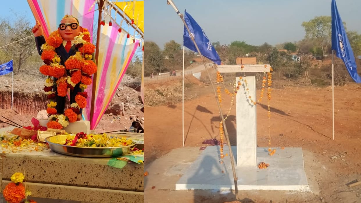 Chhatarpur News: Ambedkar's statue stolen from Chhatarpur village. It was installed just two days ago