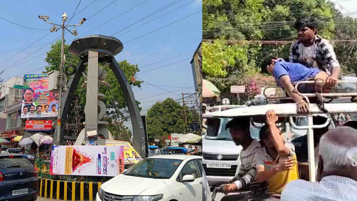 Drunk man climbed on beautification made at Arya Nagar intersection, died due to HT current