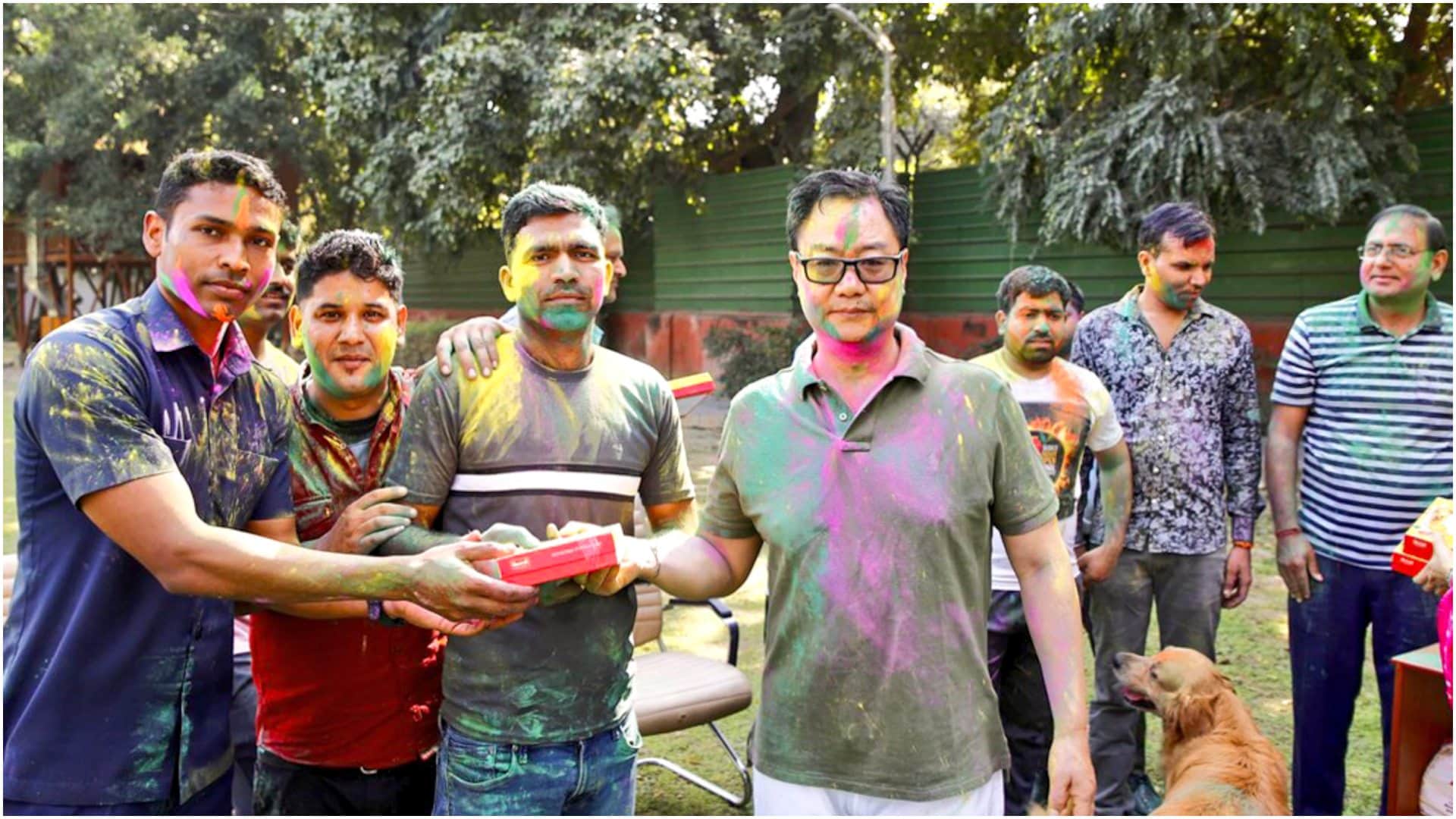 Holi 2025: From JP Nadda Kiren Rijiju to CM Yogi and Rekha Gupta, see the colors of political Holi in pictures