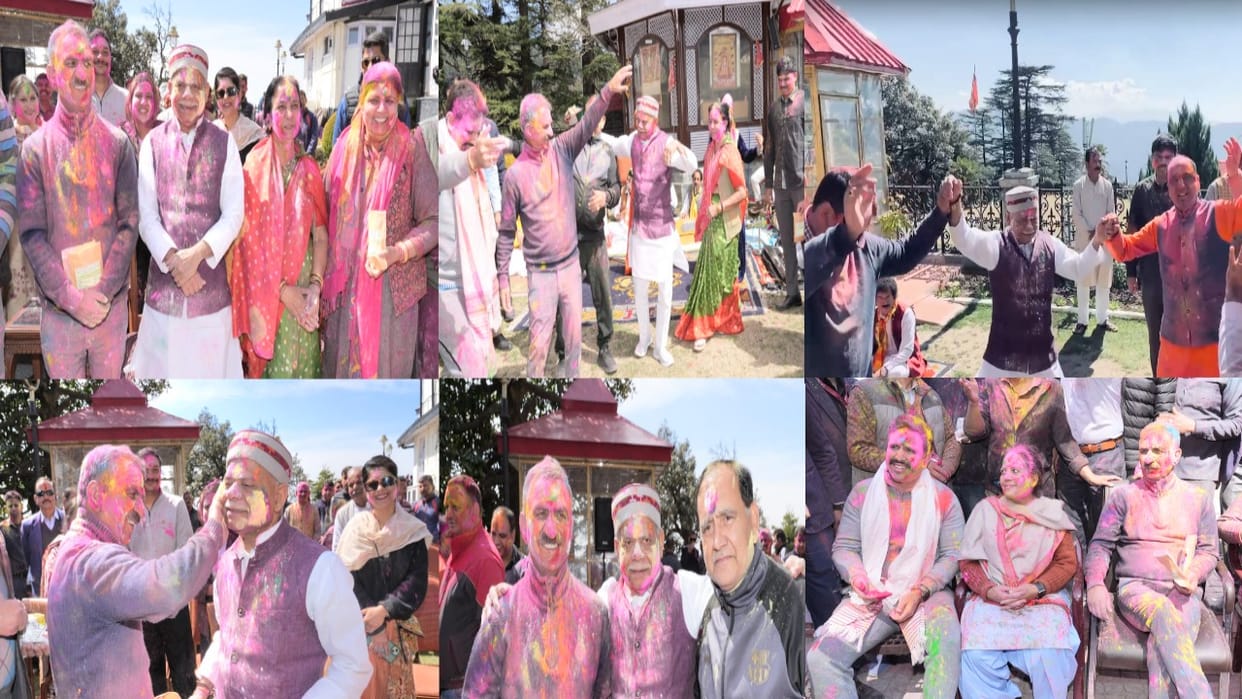 Holi 2025 Gulal flew in abundance in Shimla, CM Sukhu, Leader of Opposition Jairam and others celebrated Holi