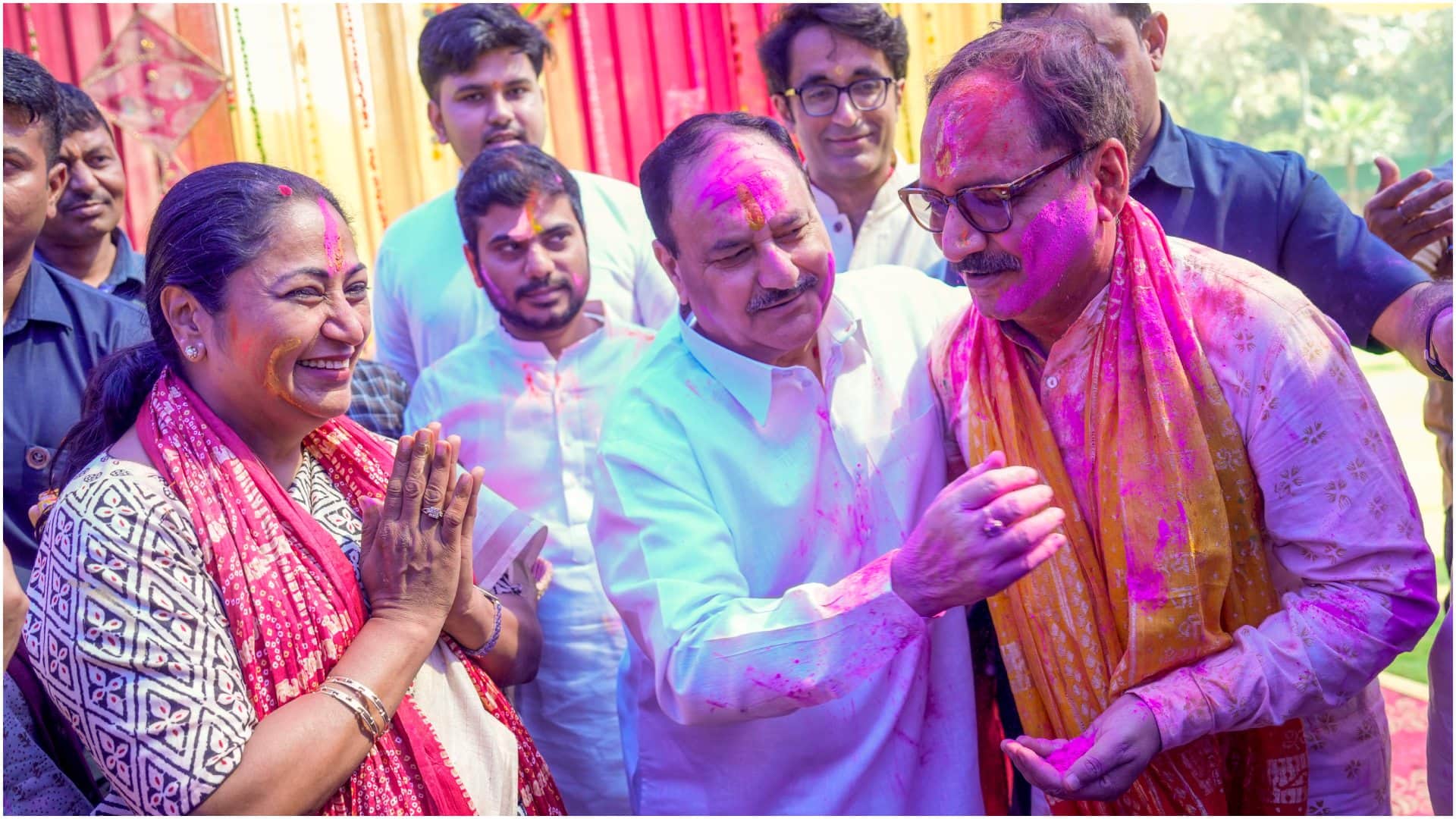 Holi 2025: From JP Nadda Kiren Rijiju to CM Yogi and Rekha Gupta, see the colors of political Holi in pictures