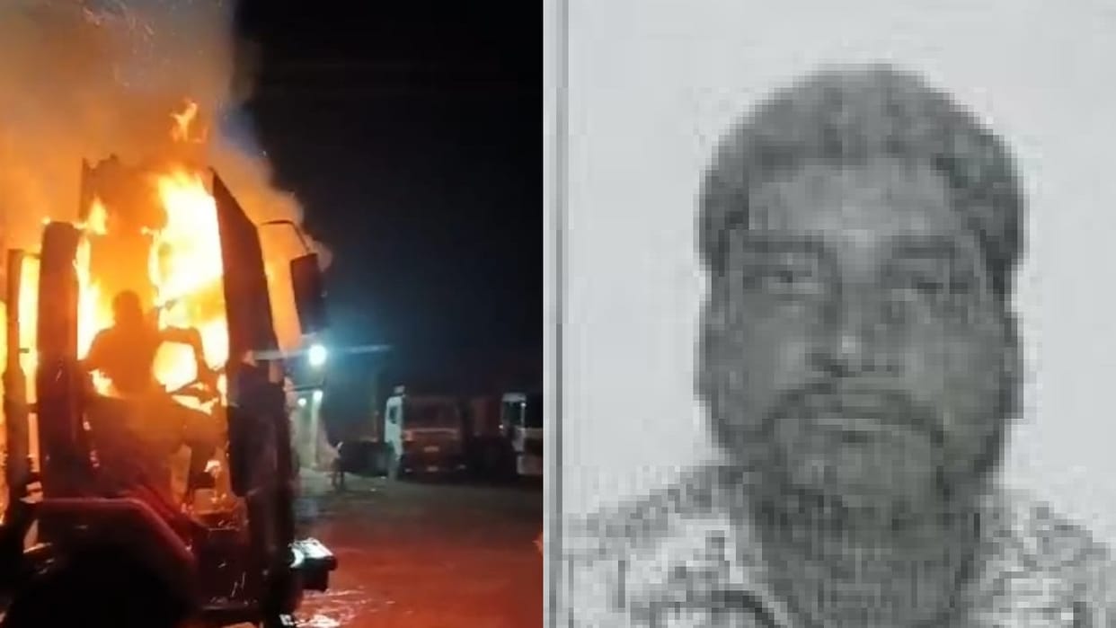 Tragic accident in Rohtak: Fire breaks out in a truck parked on National Highway no. 9 in Meham