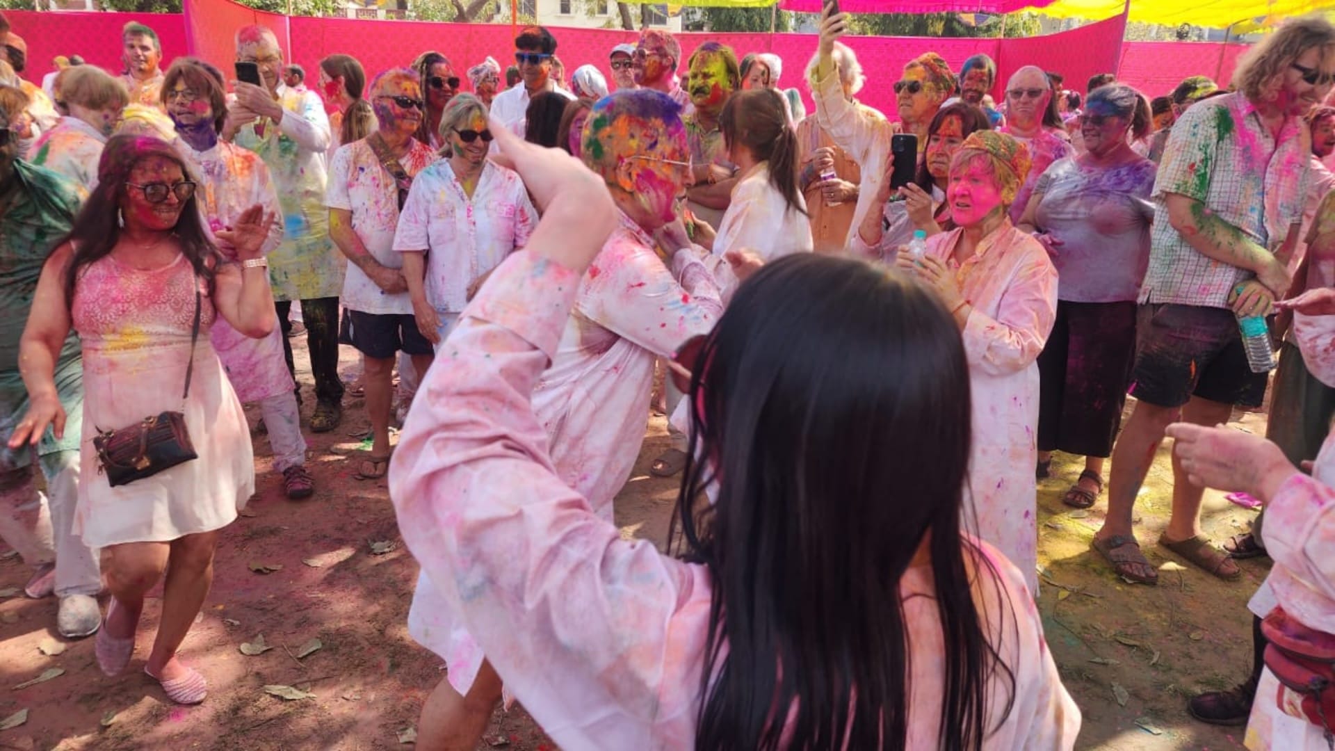 Holi Celebration Holi was celebrated with foreign tourists at Khasa Kothi in capital Jaipur see photos