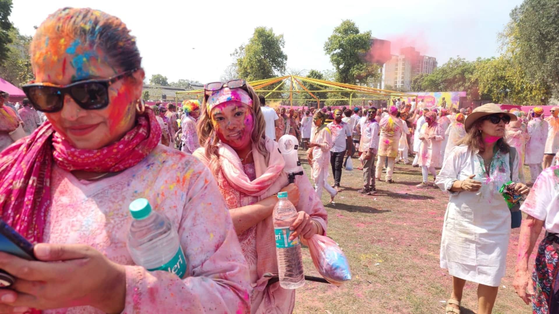 Holi Celebration Holi was celebrated with foreign tourists at Khasa Kothi in capital Jaipur see photos