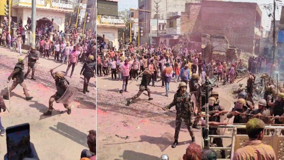 UP News Stones thrown On RAF in Shahjahanpur security forces lathicharged rioters chaos during procession