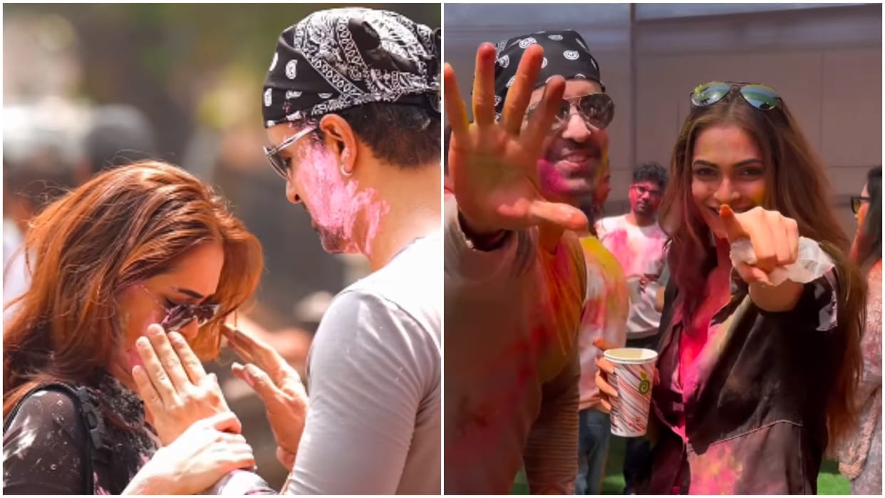 Aamir Ali video of playing holi with rumoured girlfriend Ankita Kukreti netizens reacted