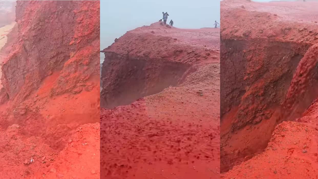 blood rain covers iran beach in red mystery know all details about blood rain