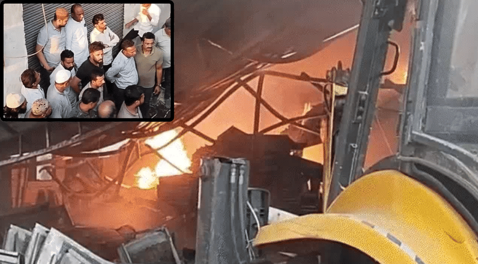 Indore News Massive Fire in GNT Market, Royal Cooler Company Warehouse Gutted