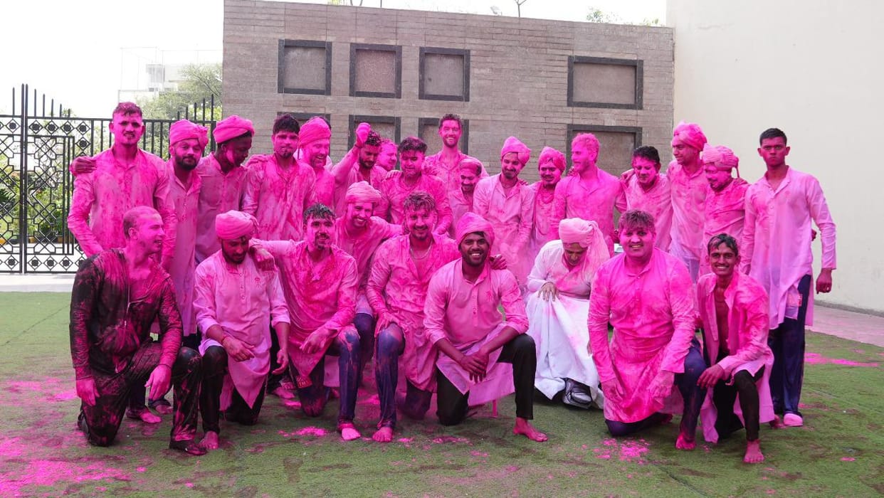 Rajasthan Royals players celebrated Holi with gusto in Jaipur