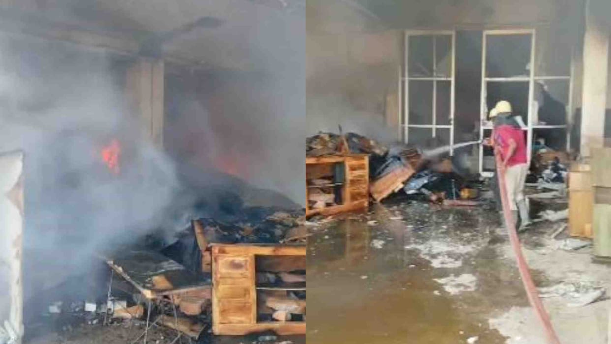 Jodhpur News: Huge fire in handicraft factory of Tanwada industrial area