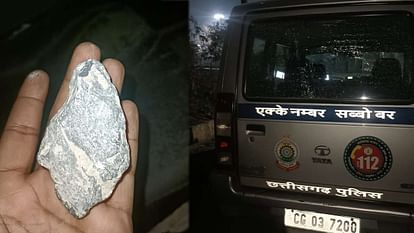 anti-social elements pelted stones at the 112 vehicle going to an event