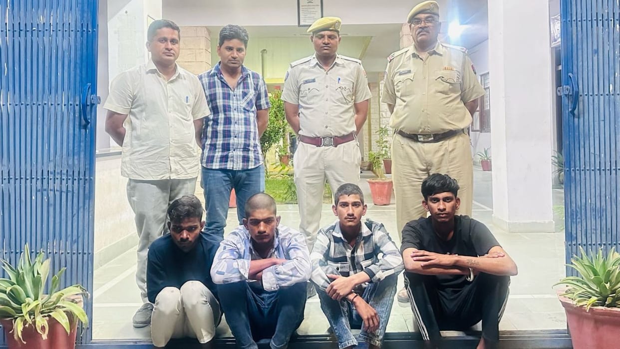 Police arrested four accused in case of throwing petrol bomb outside the house