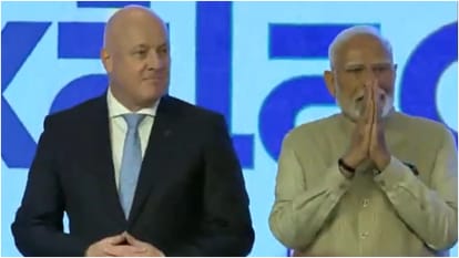 रायसीना डायलॉग के उद्घाटन समारोह में पीएम मोदी और न्यूजीलैंड के पीएम क्रिस्टोफर लक्सन।