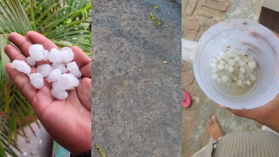 UP Weather News: Weather changed in Awadh region hailstorm along with rain farmers worried about crop loss