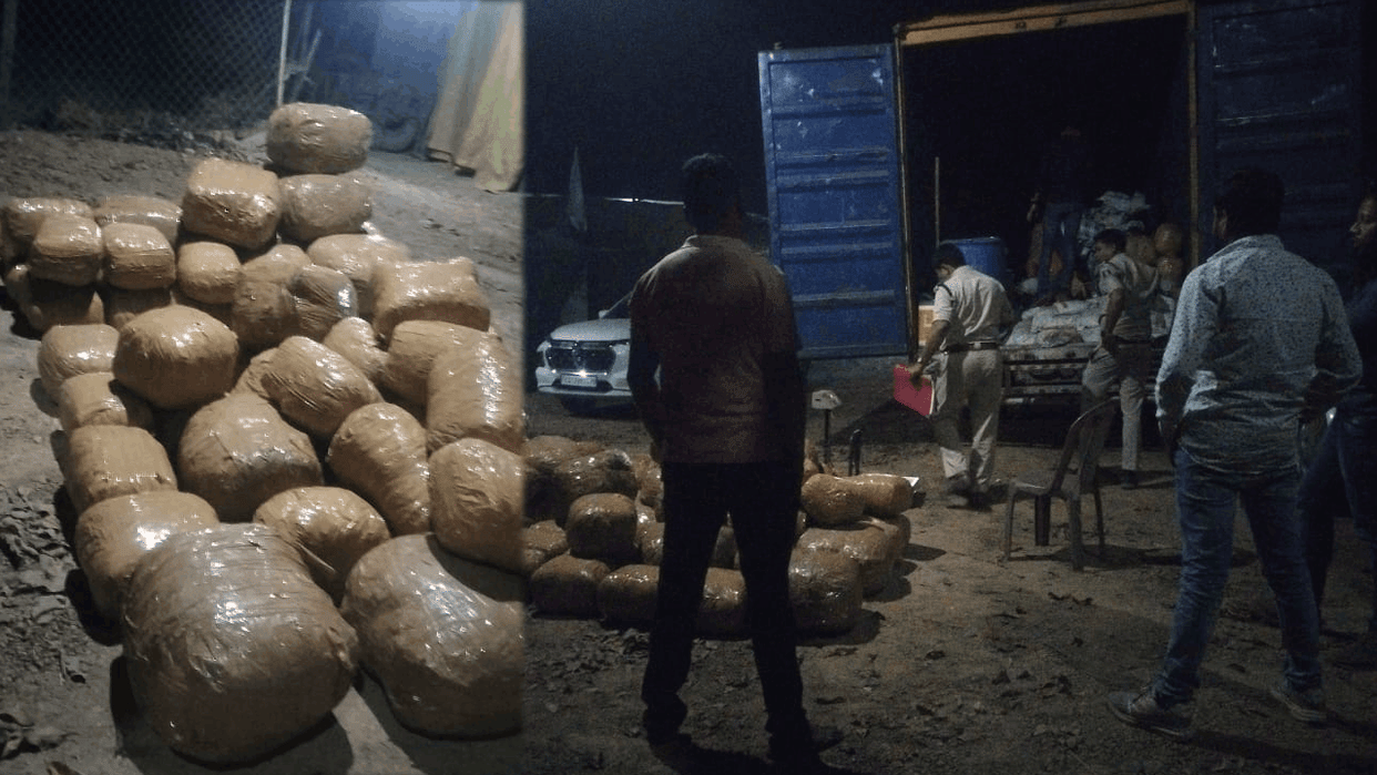 Katghora police has seized around 500 kg of ganja