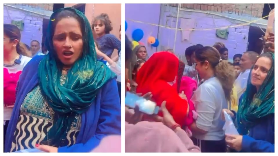 Seema Haider who reached home with her baby girl after becoming a mother welcomed with drums and trumpets