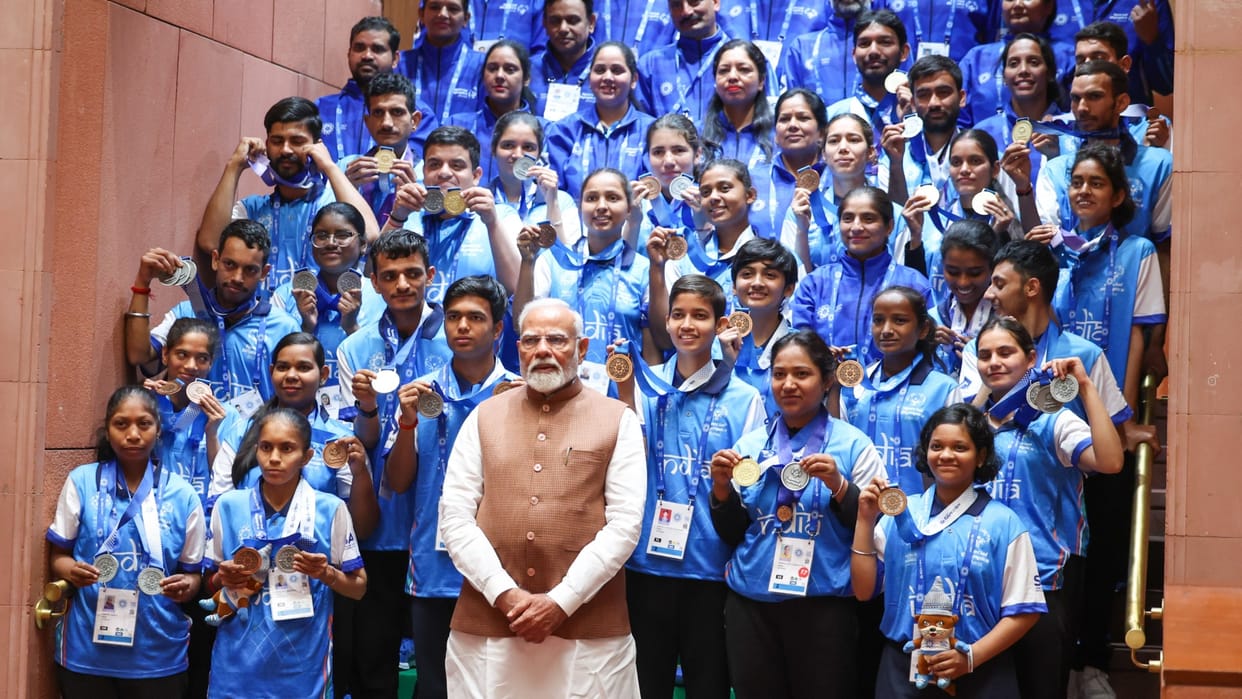 PM Modi expressed pride for performance of special athletes encouraged the team that won 33 medals