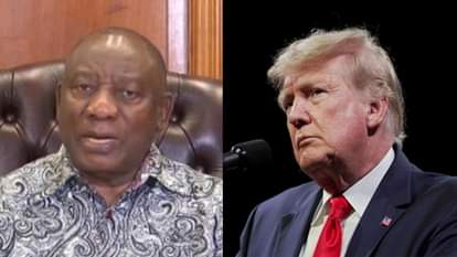 दक्षिण अफ्रीका के राष्ट्रपति सिरिल रामफोसा और अमेरिकी राष्ट्रपति डोनाल्ड ट्रंप