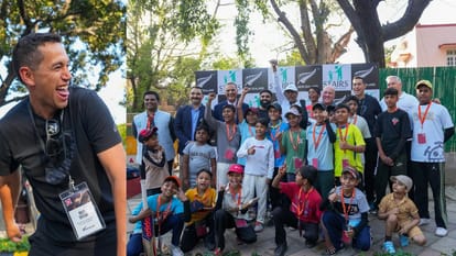 New Zealand PM Luxon Ross Taylor and Ajaz Patel played gully cricket with Kapil Dev Photos