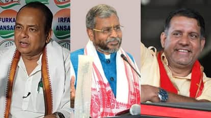 मंत्री इरफान अंसारी, बाबूलाल मरांडी और पूर्व मंत्री, रणधीर सिंह