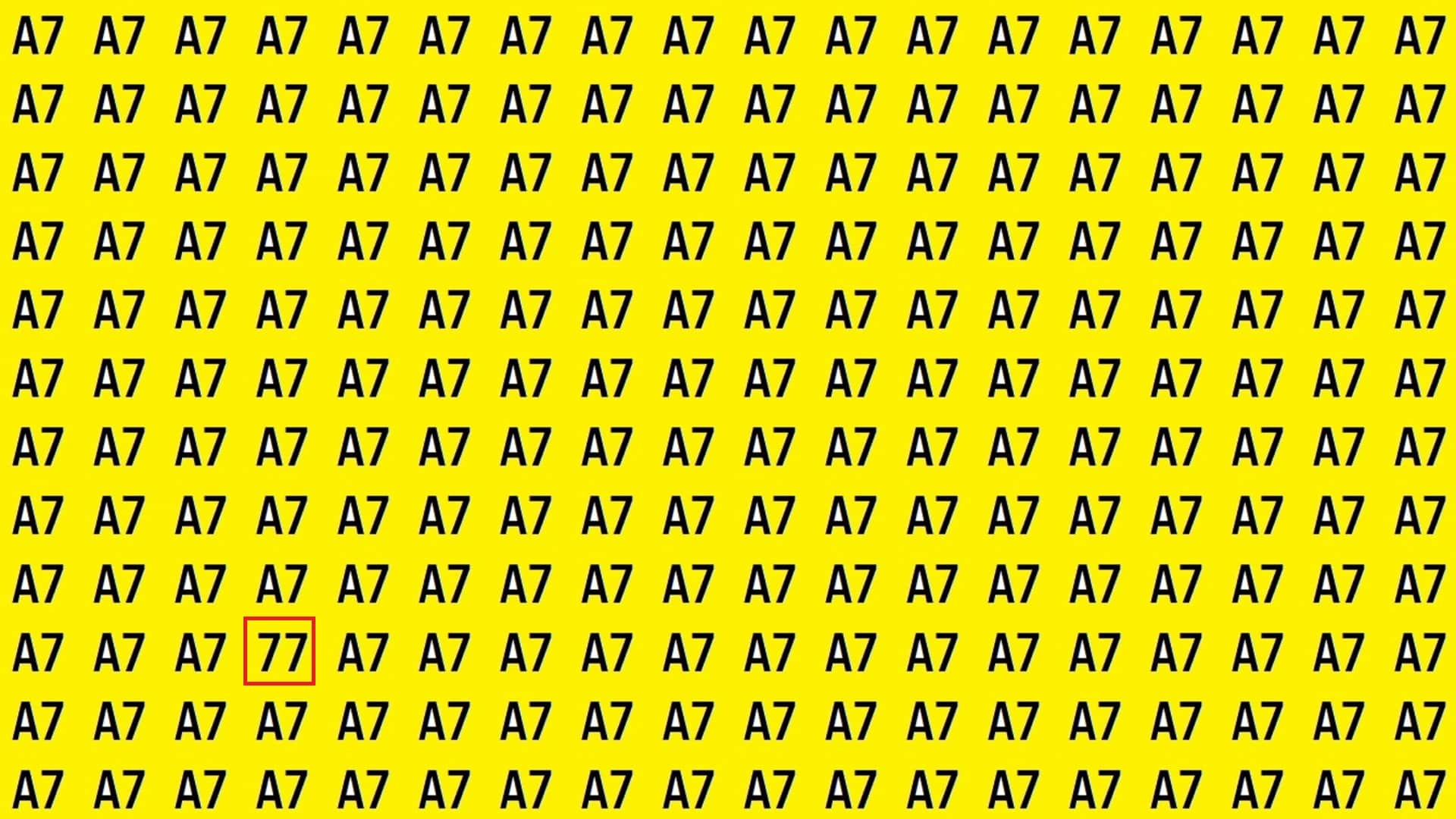 Optical Illusion Iq Test Brain Test You Have Hawk eyes then find 77 in 15 Seconds