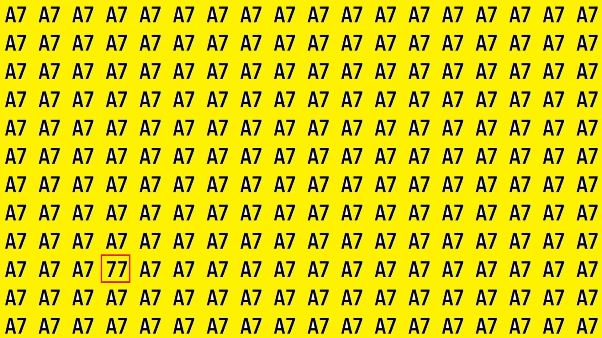 Optical Illusion Iq Test Brain Test You Have Hawk eyes then find 77 in 15 Seconds