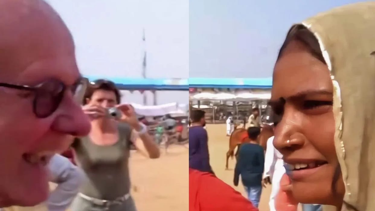 Viral Video Shows Desi Woman Fluent English Left Foreigner Shocked Watch Video