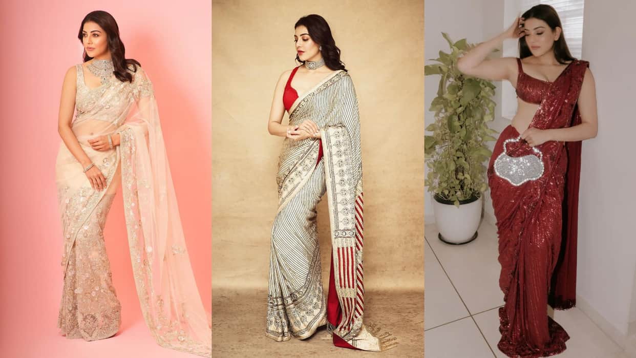 south actress Kajal Agarwal latest saree collection