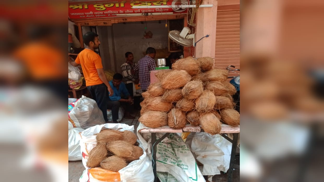 Coconuts coming from Andhra Pradesh and Tamil Nadu will be offered to Maa Durga