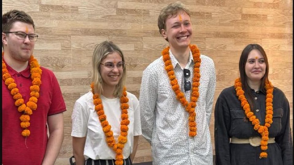 Four students of Dr. Ambedkar University reached Russia will take training in Russian language for two months