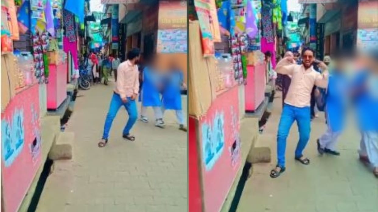 school girls felt uncomfortable due to man making video while dancing in bareilly