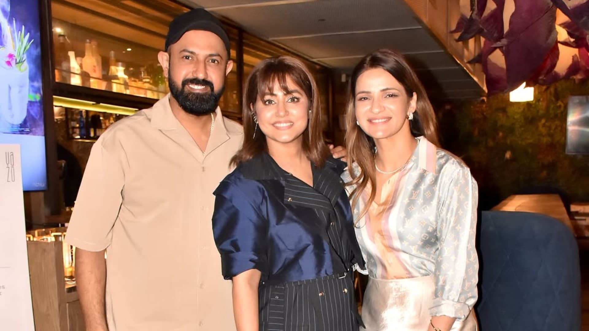 Hina Khan Met gippy grewal family shares photos says Gippy you are a pure soul Bestest wishes for AKAAL Movie