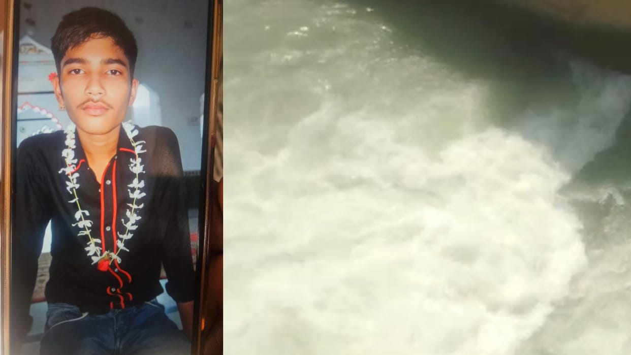teenager fell into discharge channel during getting photo clicked by climbing on railing
