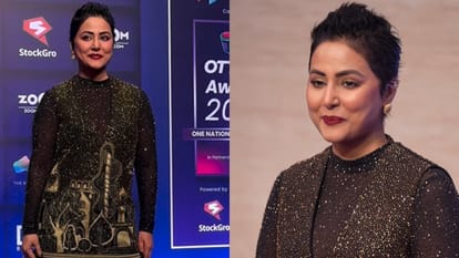 Hina Khan spotted without wig in a event actress short hair look goes viral amid cancer treatment
