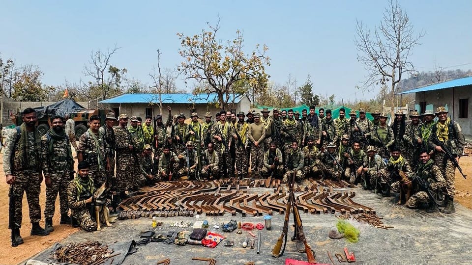 Security forces got big success huge amount of weapons and explosives were hidden in forest in Chhattisgarh