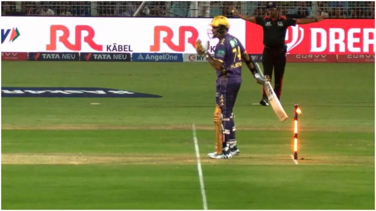 IPL 2025: बैट स्टंप्स पर लगने के बावजूद हिट विकेट क्यों नहीं दिए गए सुनील नरेन? MCC की नियम संख्या 35.2 है वजह