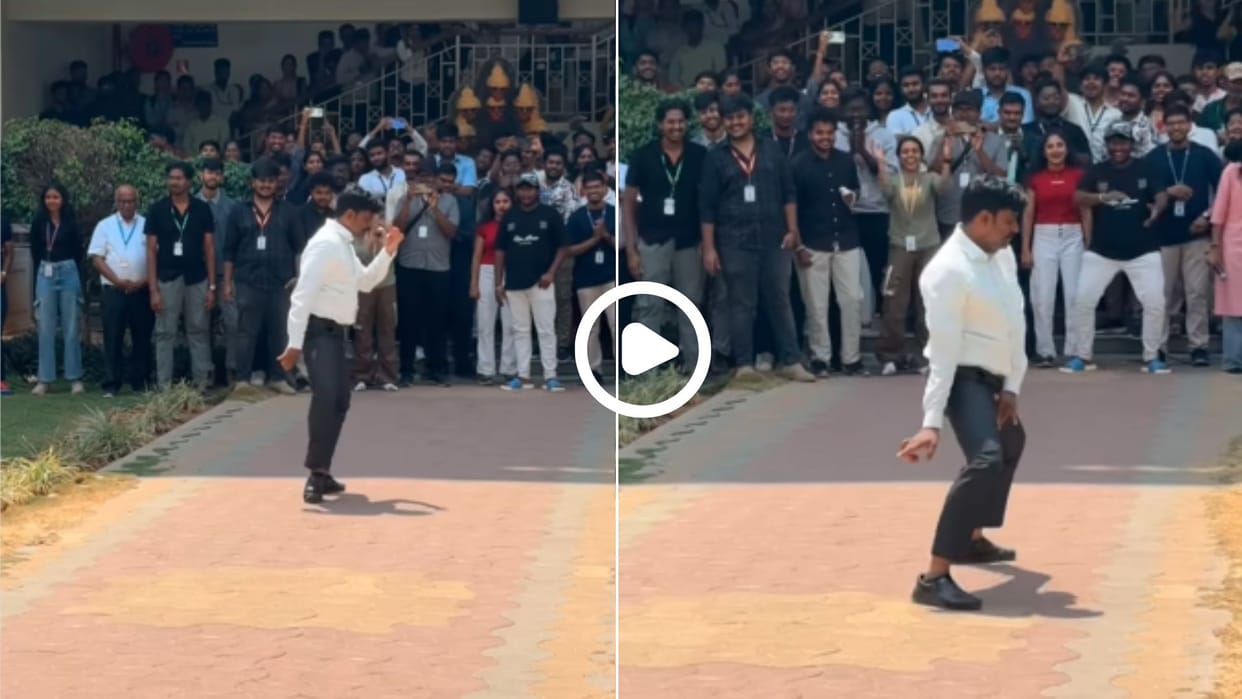 professor pushpa raj danced in school campus like michal jaction video went viral in hindi